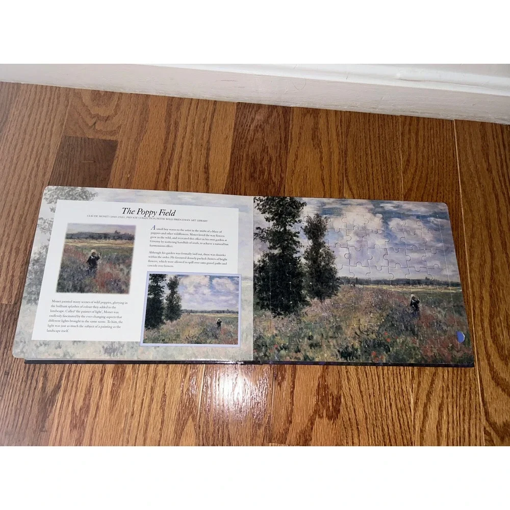 Claude Monet Jigsaw Book with Six 63-Piece Jigsaw Puzzles Impressionist Art